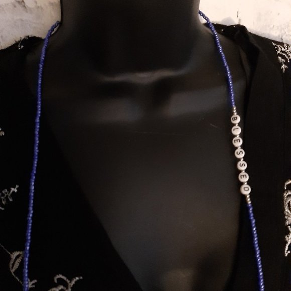 "Blessed" Handmade Beaded Face Mask Lanyards - Picture 5 of 6